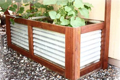 how to make a large flower box with corrugated metal|diy corrugated steel container.